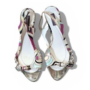 Emilio Pucci Colorful Silk Heels